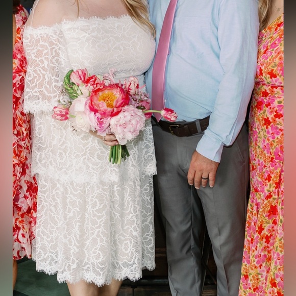 Tadashi Shoji  Off-The-Shoulder Lace Dress - Picture 4 of 15